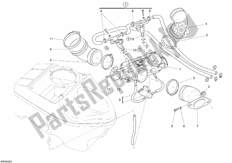 All parts for the Throttle Body of the Ducati Sportclassic Sport 1000 S 2007